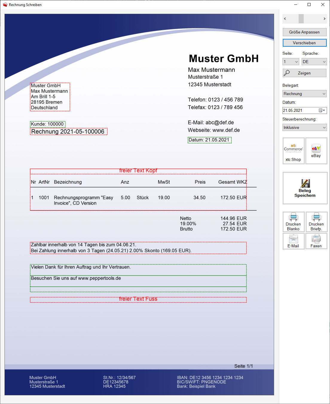 Rechnungsprogramm Easy Invoice